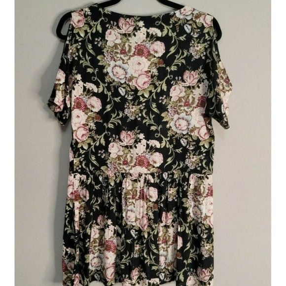 Urban Outfitters Staring At Stars Floral Gauze Cold Shoulder A-Line Dress XS - Picture 6 of 10